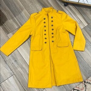 Yellow Military Style Women's Coat